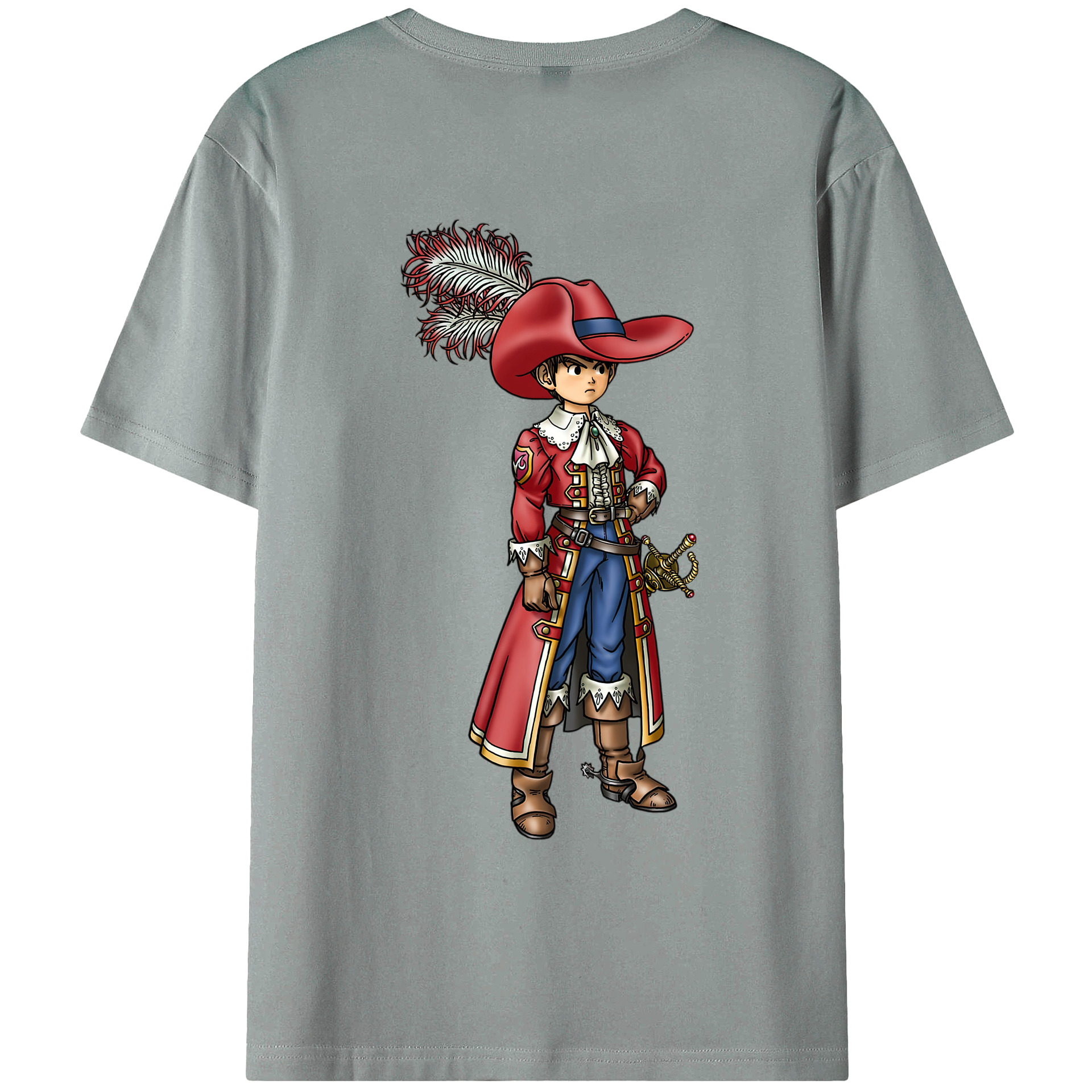 （画像用） ドラゴンクエスト Doragon Kuesuto Dragon Quest 綿100％ メンズ半袖Tシャツ（バックプリント） 通気性